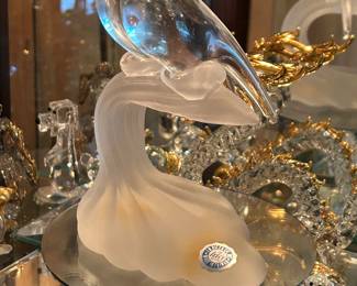 Glass & Swarovski Crystal Figurines: Love Birds