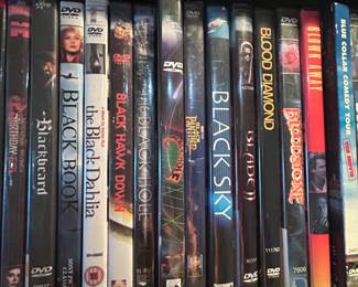 Huge DVD Movie Library: Birthday Girl, Blackbeard, The Black Dahlia, Black Hawk Down, Black Hole, Black Panther, Black Sky, Blade, Blood Diamond, Blood Stone,  Blown Away...