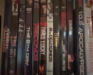 Huge DVD Movie Library: 3rd Rock from The Sun, 4:44 Last Day on Earth, The 6th Day, 7 Seconds, 7 Times Lucky, 8 of Diamonds, 8MM Eight Millimeter, 8 Mile...