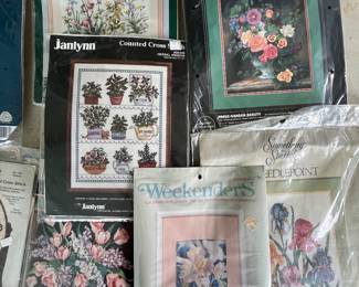 New in Package Vintage Floral Needle Point Kits