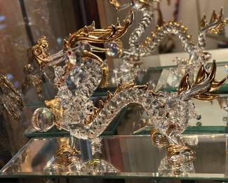 Glass & Swarovski Crystal Figurines: Dragon