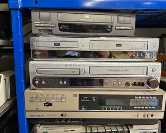 Vintage Electronics: Sanyo Video Casette Recorder, Magnavox DVD & VHS Player, LG DVD & VHS Player, JVC VHS Player