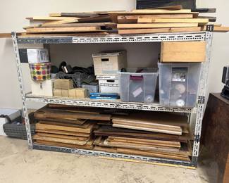 Scrap Wood and Metal Shelving