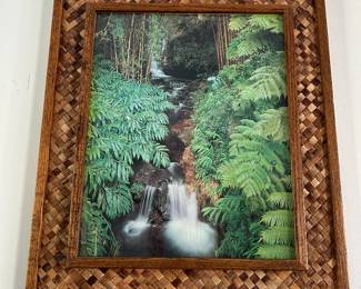 Tropical Waterfall Print in Frame