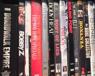 Huge DVD Movie Library: Boardwalk Empire, Bobby Z, The Bob Cummings Show, The Body Guard, Body Heat, Body of Lies, Body of Proof, Boiling Point, The Book of Eli, Bonanza, The Bone Collector, Bones...