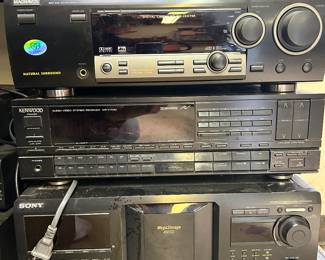 Vintage Stereo Equipment: Magnavox Sound Center, Kenwood Receiver, Sony CD Player