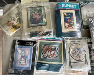 New in Package Vintage Needle Point Kits: Carousel Horse, Tiger, Tropical Fish and More!