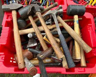 Containers filled with Power Tools and Hand Tools: Misc Hammers, Mallets and More!