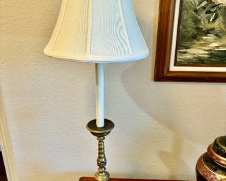 Vintage brass candlestick lamp