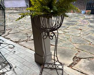Pair of heavy metal planters