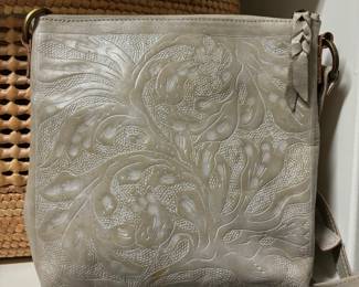 Tooled leather purse