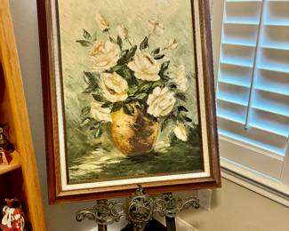 Easel shown with painting