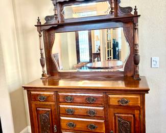 Spectacular antique mirror back sideboard
