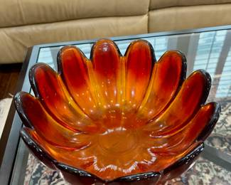 Vintage Indiana glass lotus bowl