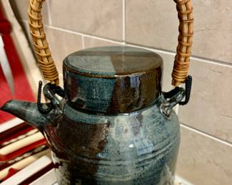 Glazed pottery tea pot