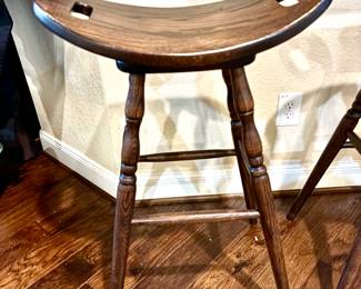 Pair of Amish saddle set counter bar stools