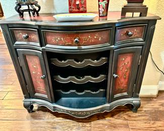 Painted wine holder cabinet