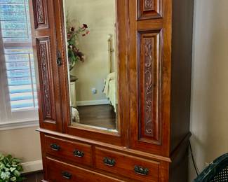 Vintage mirror front armoire