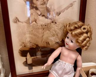 Vintage Shirley Temple doll and picture
