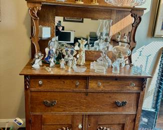 Antique carved oak sideboard