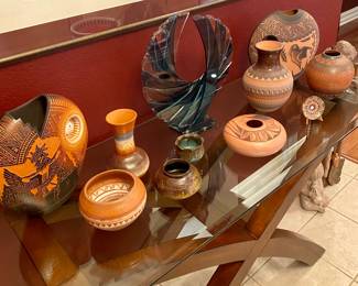 Navajo and Hopi pottery, various artists 
Aragon, Watchman, Bahe 