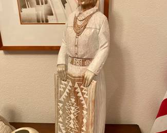 H. Yazzie Alabaster statue 26”