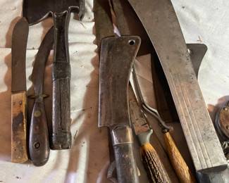 Hatchets knives and machetes 