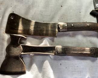 Knives hatchets and axes 