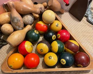 Vintage cue sticks and 