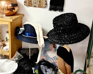 Vintage woman's and men's hats and caps