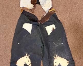 Vintage boy's western chaps and vest