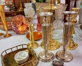 Much brass, copper, silverplate and some sterling