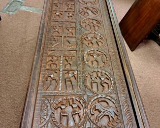 Large selection of antique and modern furniture. 6' hand carved console sofa table