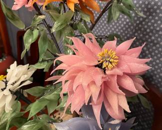 19?? Colored Glass Flowers-- Awesome Arrangement!!