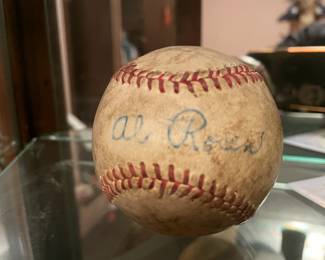 Cleveland Indians' Hall  Of Fame Player/Manager? American League MVP?,  Al Rosen autographed baseball June 5, 1956!!!