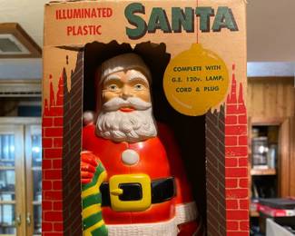 1950's Electric, Lighted, SANTA in Original Graphic Box!