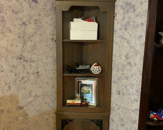 Corner book shelf $45, model cars / trucks