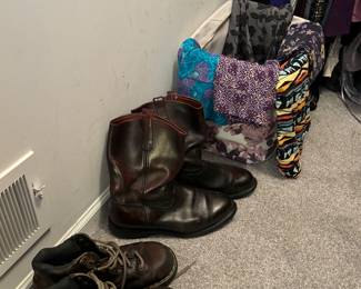 Boots, shoes, scarves