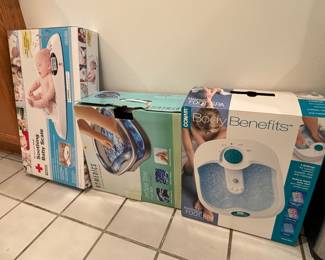 Baby scale, new foot baths/massager