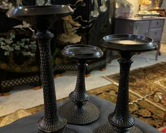 Elegant set of candle holders
