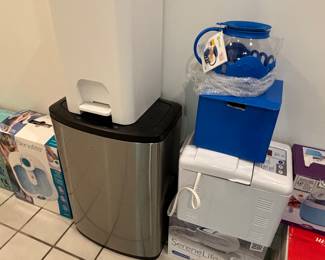 New appliances, waste baskets
