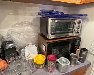 Microwave, toaster oven, popcorn maker