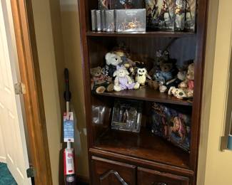 Book case $45, games, bears