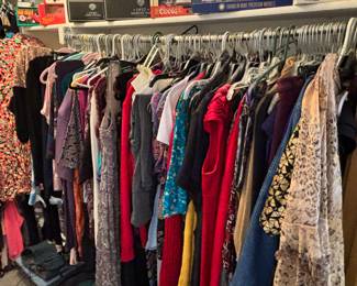 Closets full of stylish women's clothing in a multitude of sizes