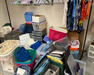 Large clothing rack (many storage containers will be for sale as well)