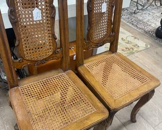 Two antique French  side chairs