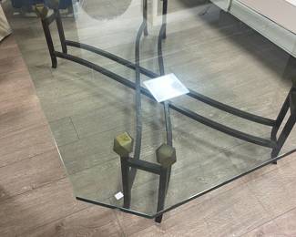 Iron and brass coffee table