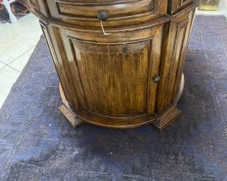 Round table with drawer and door
