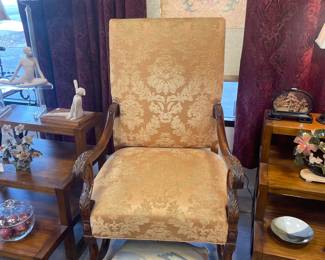 Beautiful damask antique arm chair