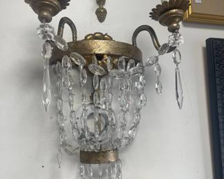 Pair of crystal sconces